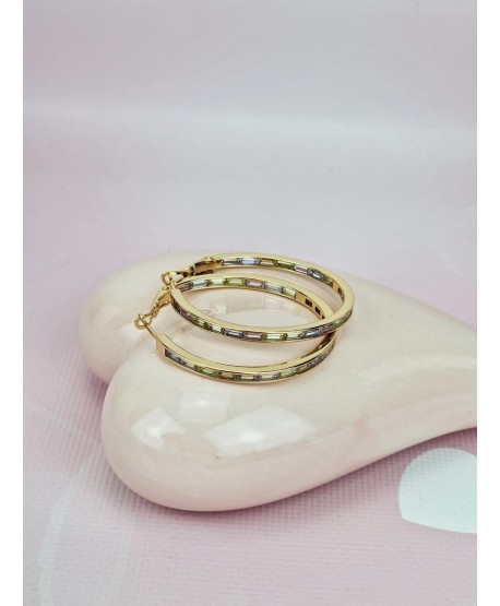 Kolczyki koła ozdobne z cyrkoniami