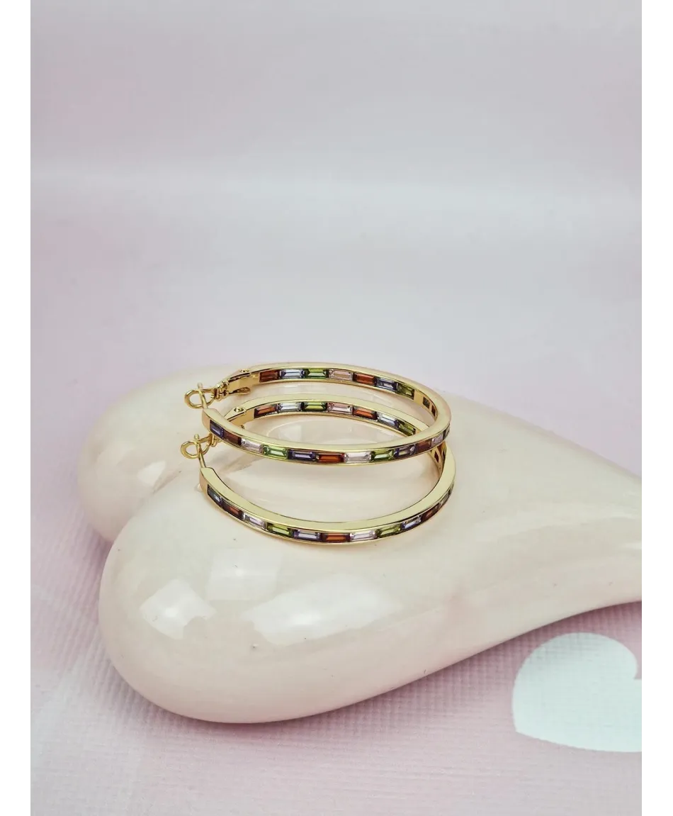 Kolczyki koła ozdobne z cyrkoniami