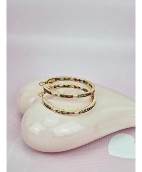 Kolczyki koła ozdobne z cyrkoniami