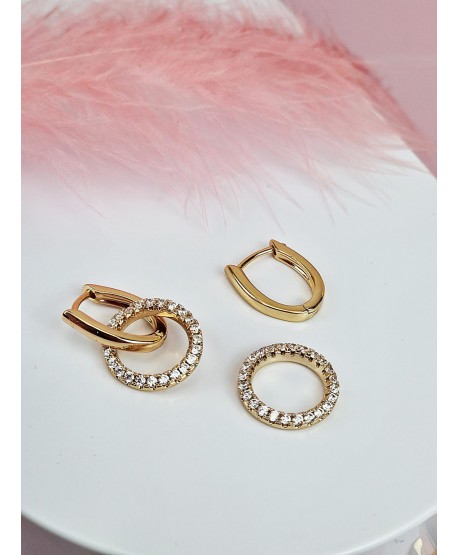 Kolczyki stal wiszące kółeczka