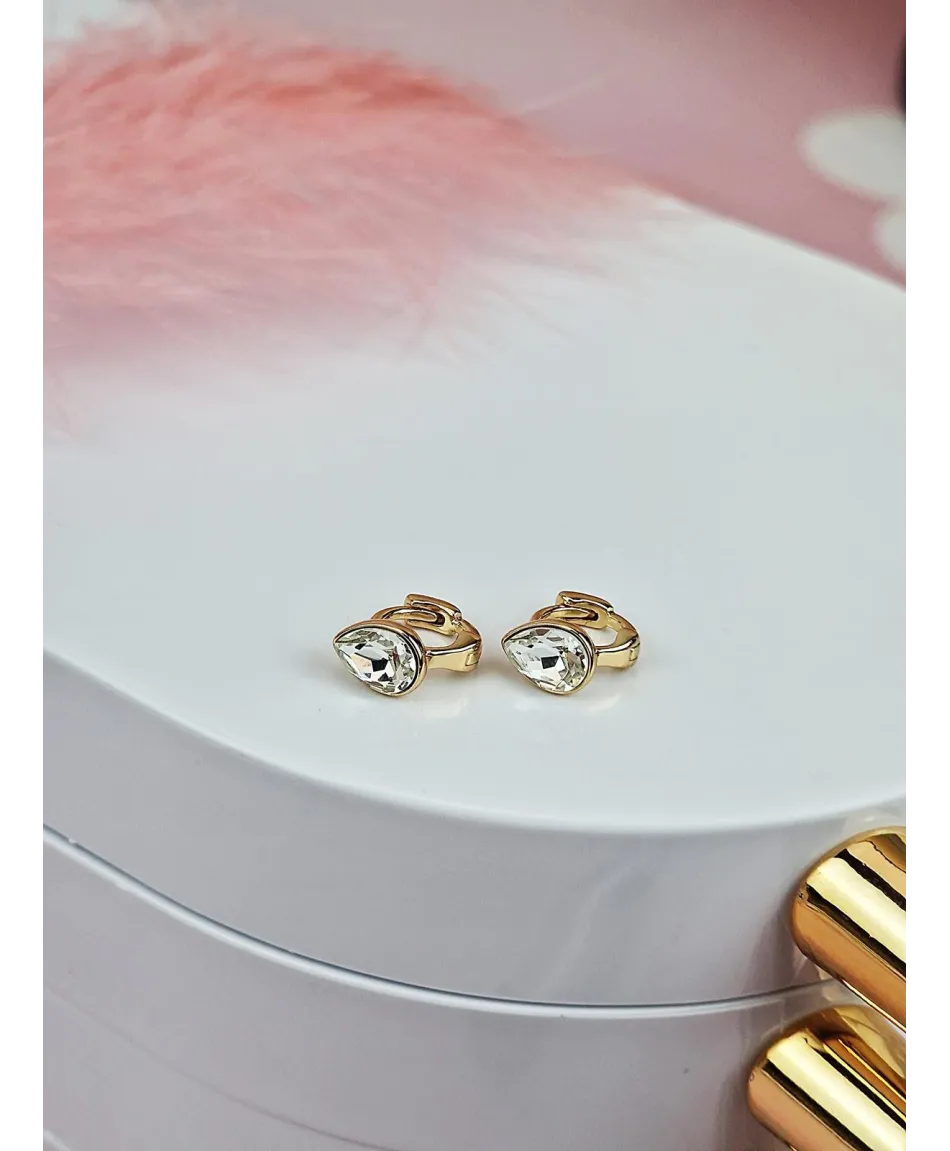 Miniaturowe kolczyki stal cyrkoniowa łezka