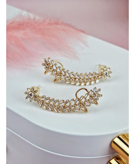 Kolczyki stal złote nausznice bogato zdobione