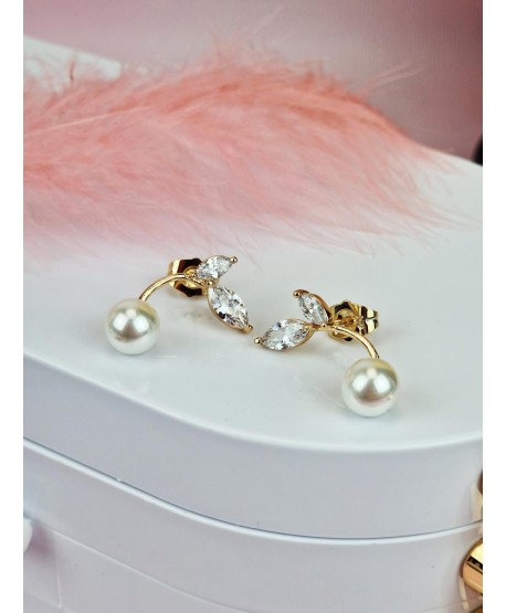 Kolczyki stal perełka na patyczku