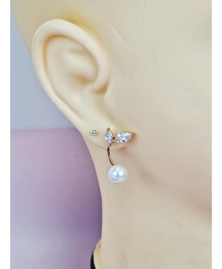 Kolczyki stal perełka na patyczku