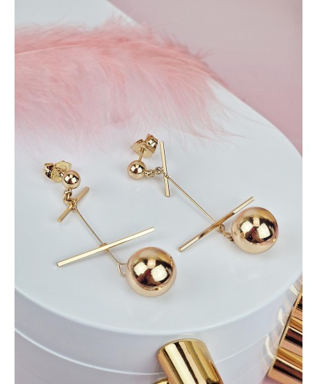 Kolczyki stal geometryczne kuleczki