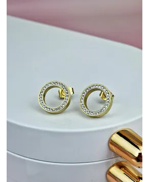 Kolczyki stal kółeczka z błyszczącą obwódką