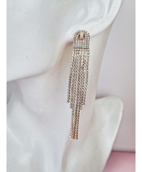 Kolczyki stal cyrkoniowe łańcuszki