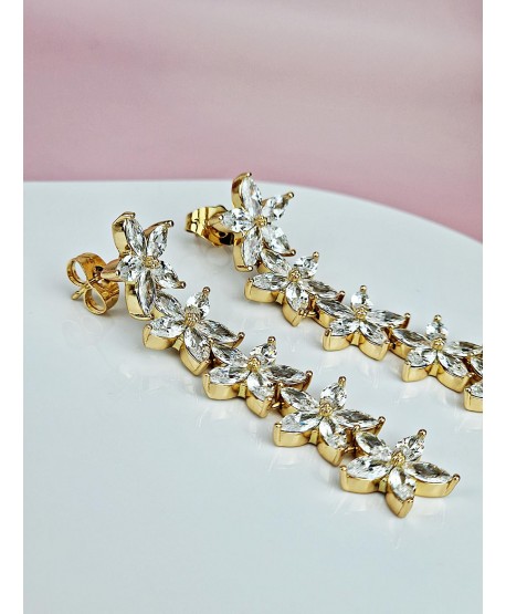 Kolczyki stal błyszczące kwiatuszki