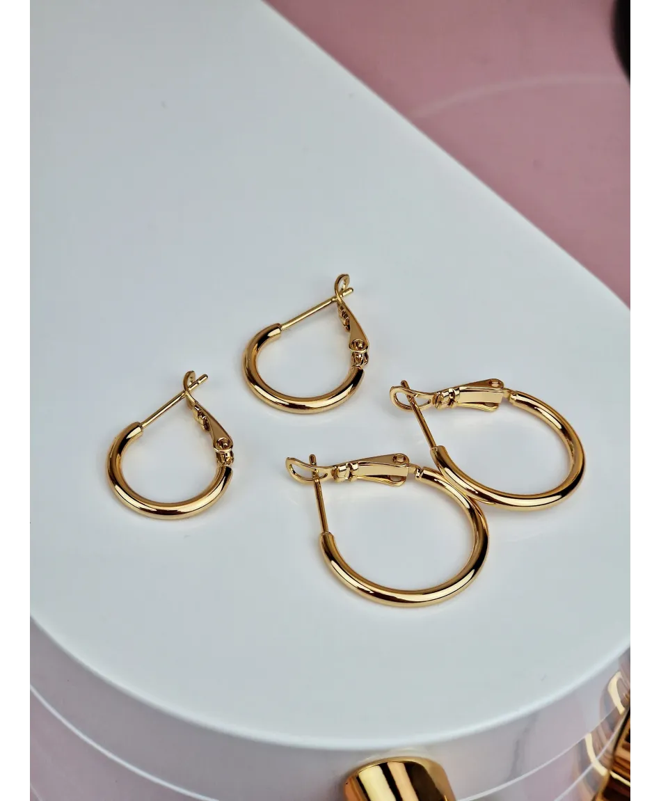 Kolczyki koła stal złote - gama rozmiarów