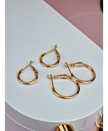 Kolczyki koła stal złote - gama rozmiarów