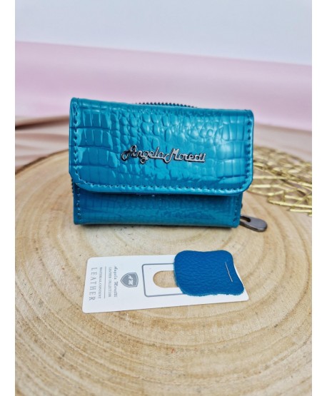 Mini portfel damski skórzany z zameczkiem Moretti