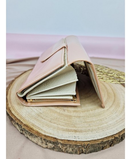 Portfel damski skórzany pakowny róż czerwień