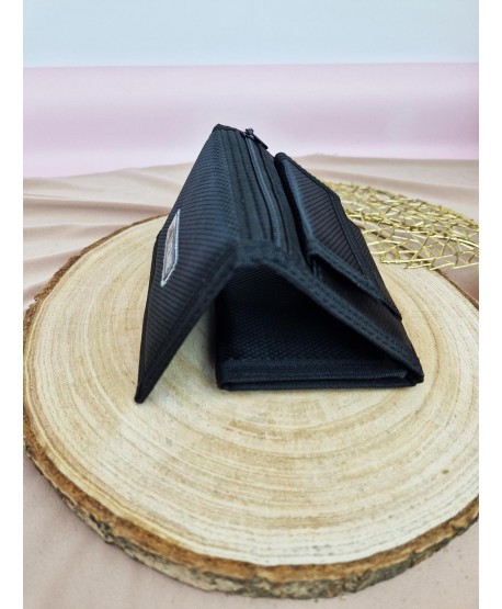 Portfel chłopięcy materiałowy czarny granatowy