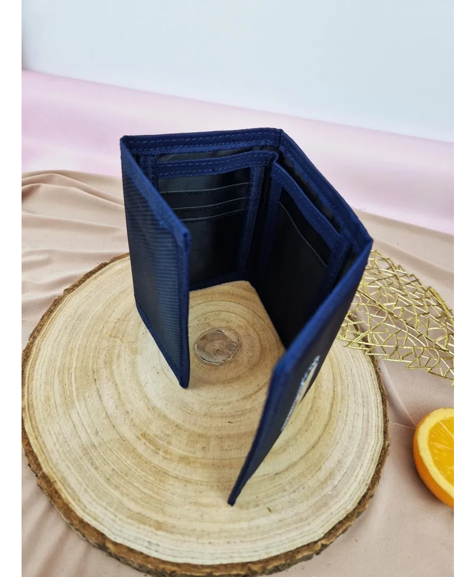 Portfel chłopięcy materiałowy czarny granatowy