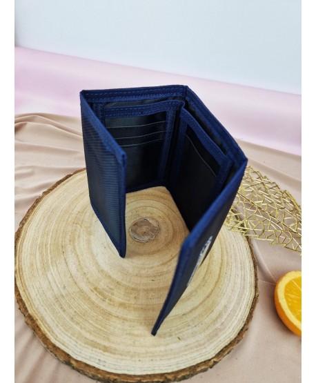 Portfel chłopięcy materiałowy czarny granatowy