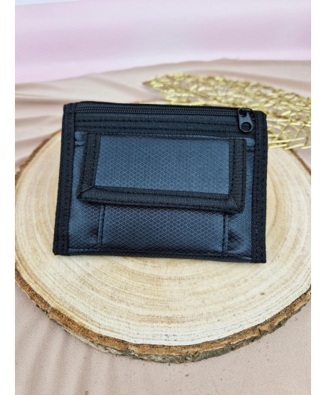 Portfel chłopięcy materiałowy czarny granatowy