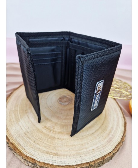 Portfel chłopięcy materiałowy czarny granatowy