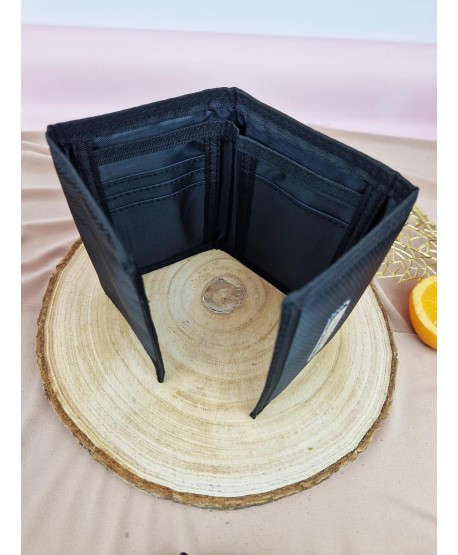 Portfel chłopięcy materiałowy czarny granatowy