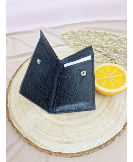 Mini cienki portfel męski skórzany z zamkiem