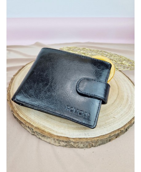 Portfel męski skórzany poziomy z zapięciem Rovicky