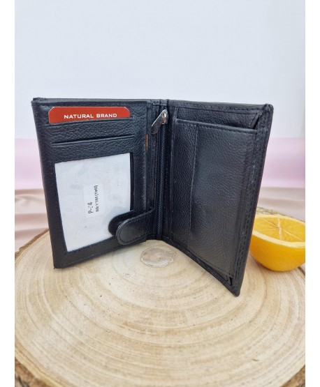 Portfel męski skórzany pionowy z bykiem