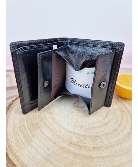 Portfel męski skórzany mały czarny brązowy