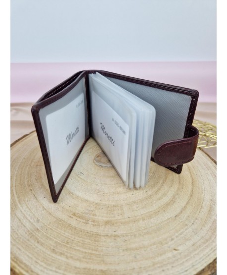 Portfel męski skórzany na karty czarny brązowy