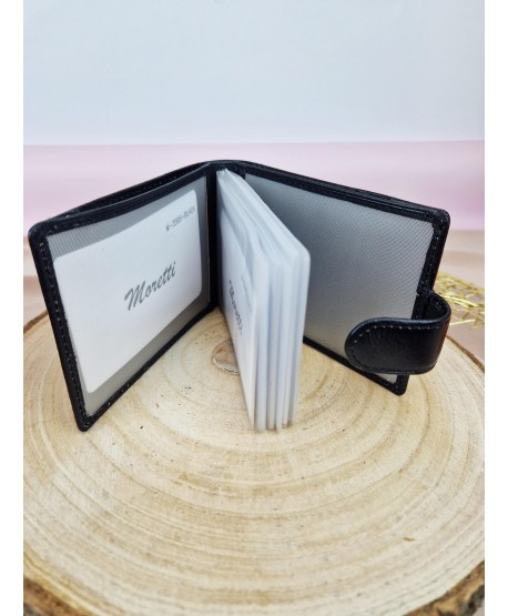 Portfel męski skórzany na karty czarny brązowy