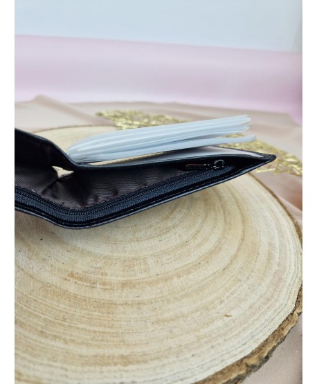 Portfel męski skórzany na karty czarny brązowy