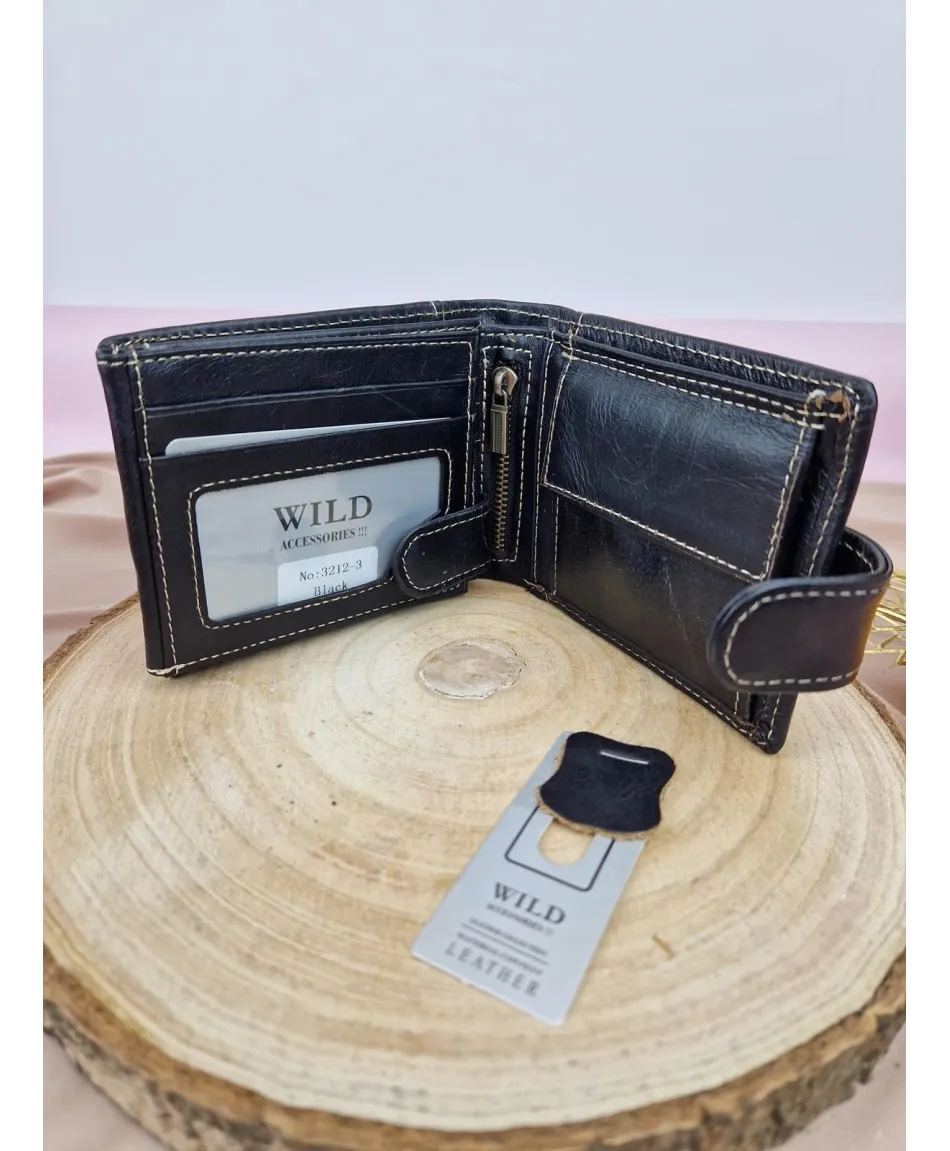 Portfel męski skórzany Wild brązowy czarny