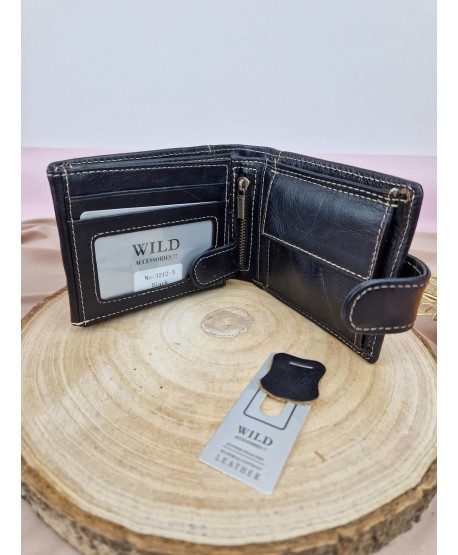 Portfel męski skórzany Wild brązowy czarny