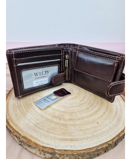 Portfel męski skórzany Wild brązowy czarny