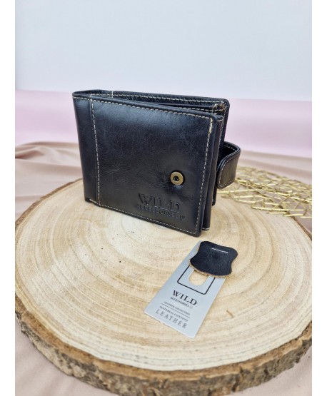 Portfel męski skórzany Wild brązowy czarny