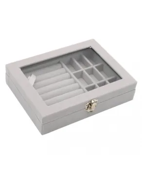 Szkatułka mały organizer na biżuterię szara