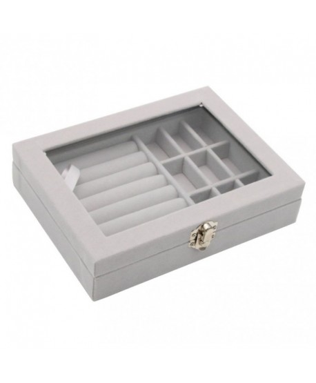 Szkatułka mały organizer na biżuterię szara