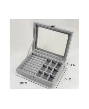 Szkatułka mały organizer na biżuterię szara