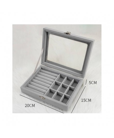 Szkatułka mały organizer na biżuterię szara