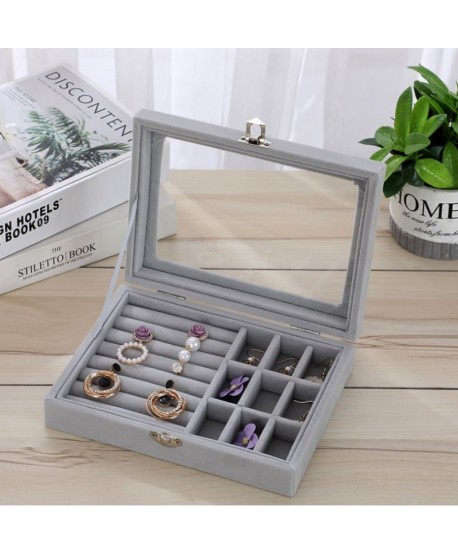 Szkatułka mały organizer na biżuterię szara