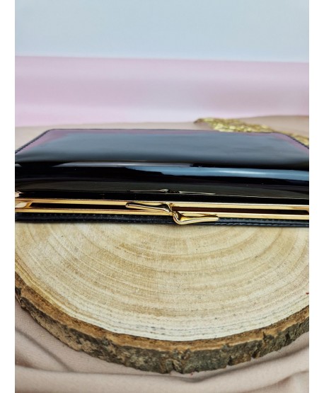 Portfel damski lakierowany czerwony czarny