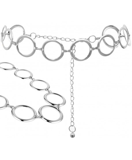 Pasek biżuteryjny z kółeczek srebrny