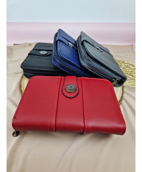 Portfel ekoskóra pojemny na zamek