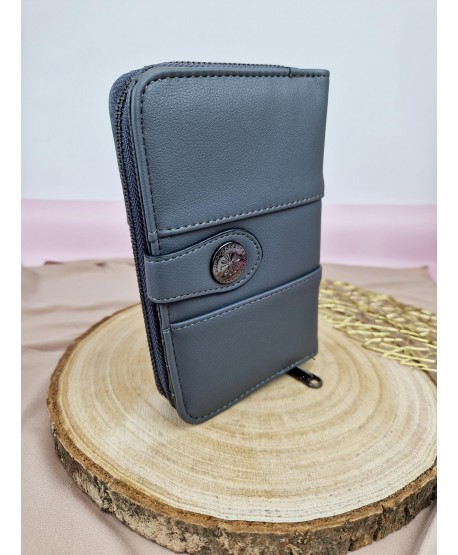 Portfel ekoskóra pojemny na zamek