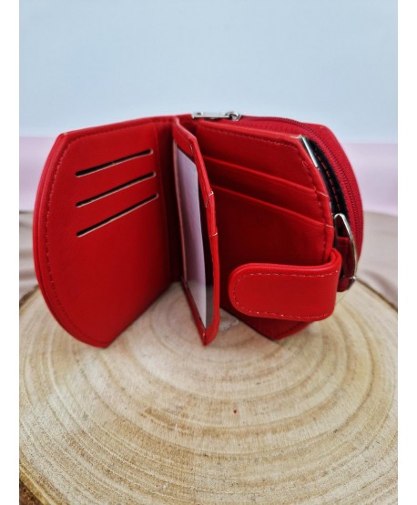 Mały portfel ekoskóra zamek i bigiel