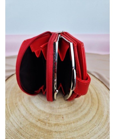 Mały portfel ekoskóra zamek i bigiel