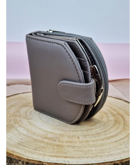 Mały portfel ekoskóra zamek i bigiel