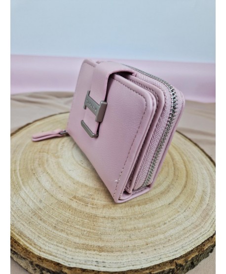 Mały portfel ekoskóra zamek przegródki na karty