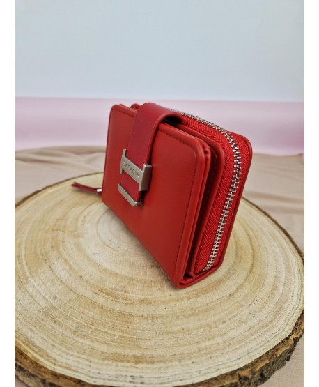 Mały portfel ekoskóra zamek przegródki na karty