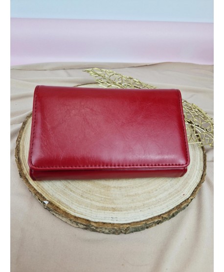 Klasyczny portfel damski ekoskóra czerwony