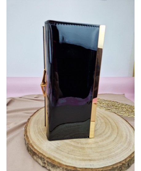 Klasyczny portfel damski ekoskóra lakierowany