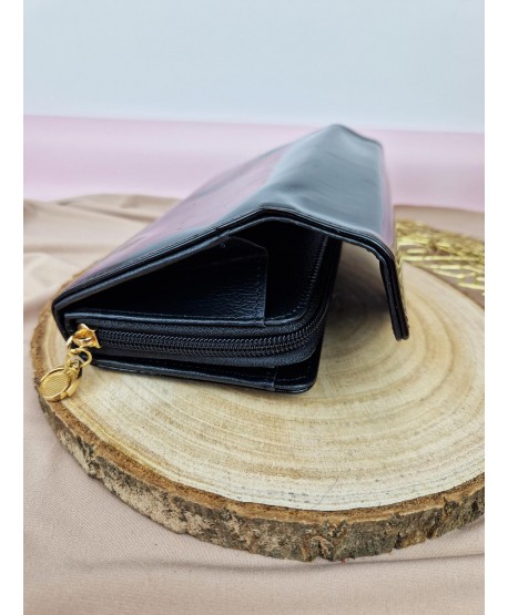 Duży portfel damski ekoskóra lakierowany